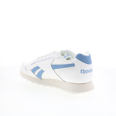 Reebok Glide Mens White Leather Lace Up Lifestyle Sneakers Shoes