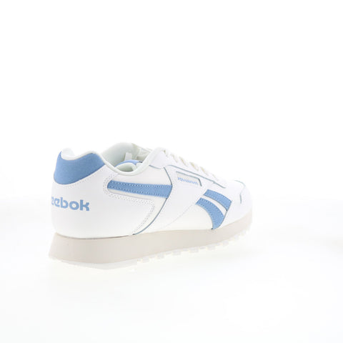 Reebok Glide Mens White Leather Lace Up Lifestyle Sneakers Shoes