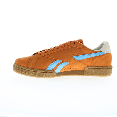 Reebok Club C Grounds UK Mens Orange Suede Lace Up Lifestyle Sneakers Shoes