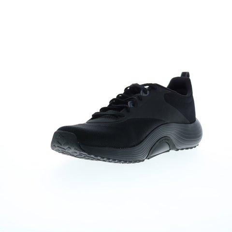 Reebok Lite Plus 4 Mens Black Canvas Lace Up Athletic Running Shoes