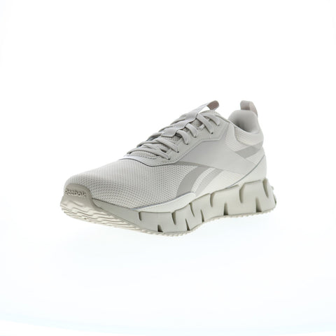 Reebok Zig Dynamica STR Mens Beige Canvas Lace Up Lifestyle Sneakers Shoes