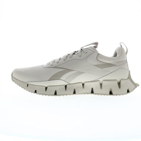 Reebok Zig Dynamica STR Mens Beige Canvas Lace Up Lifestyle Sneakers Shoes