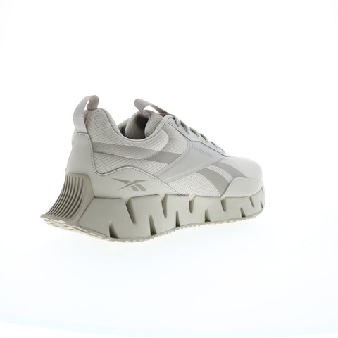 Reebok Zig Dynamica STR Mens Beige Canvas Lace Up Lifestyle Sneakers Shoes