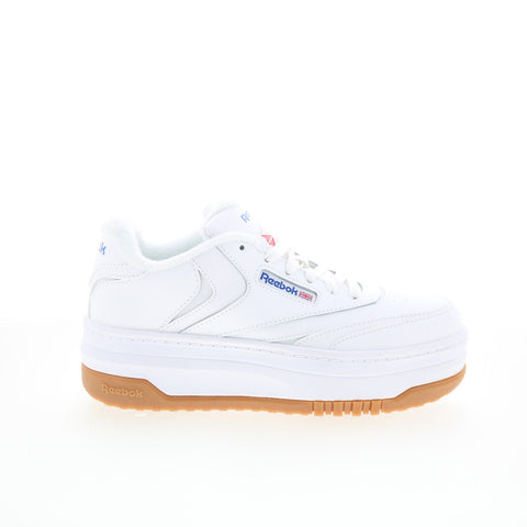 Reebok Tennis Girls White Leather Lace Up Lifestyle Sneakers Shoes