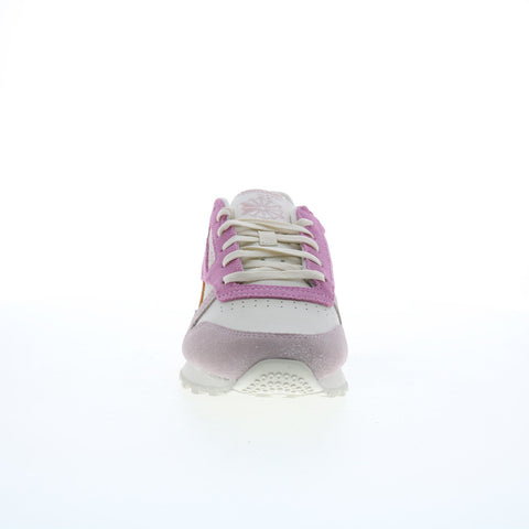 Reebok Classic Leather Womens Beige Suede Lace Up Lifestyle Sneakers Shoes