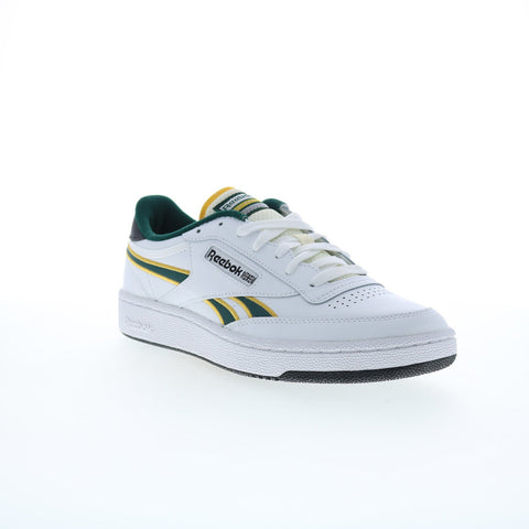 Reebok Club C Revenge Mens White Leather Lace Up Lifestyle Sneakers Shoes