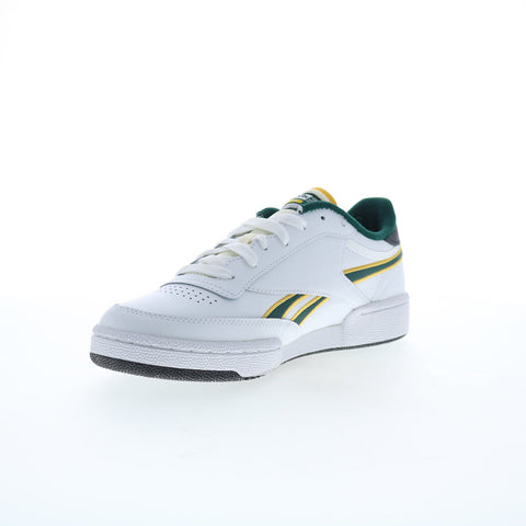 Reebok Club C Revenge Mens White Leather Lace Up Lifestyle Sneakers Shoes