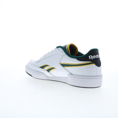 Reebok Club C Revenge Mens White Leather Lace Up Lifestyle Sneakers Shoes
