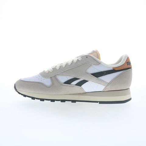 Reebok Classic Leather Mens Gray Suede Lace Up Lifestyle Sneakers Shoes