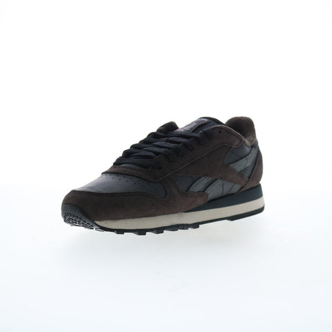 Reebok Classic Leather Mens Brown Suede Lace Up Lifestyle Sneakers Shoes