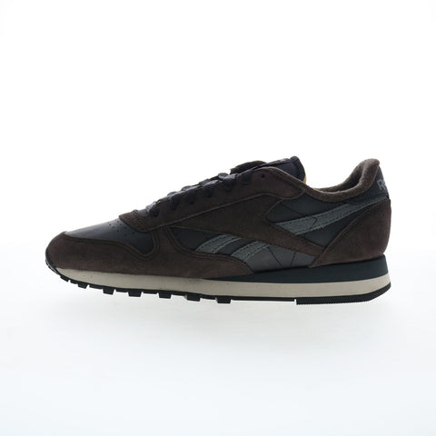 Reebok Classic Leather Mens Brown Suede Lace Up Lifestyle Sneakers Shoes