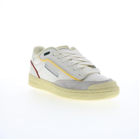 Reebok Club C Bulc Mens Beige Leather Lace Up Lifestyle Sneakers Shoes