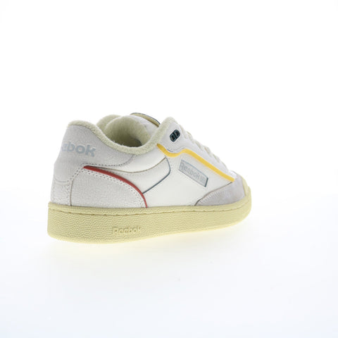 Reebok Club C Bulc Mens Beige Leather Lace Up Lifestyle Sneakers Shoes