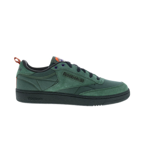 Reebok Club C 85 Mens Green Suede Lace Up Lifestyle Sneakers Shoes