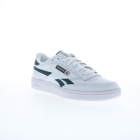 Reebok Club C Revenge Mens White Leather Lace Up Lifestyle Sneakers Shoes