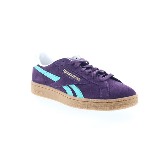 Reebok Club C Grounds UK Mens Purple Suede Lace Up Lifestyle Sneakers Shoes