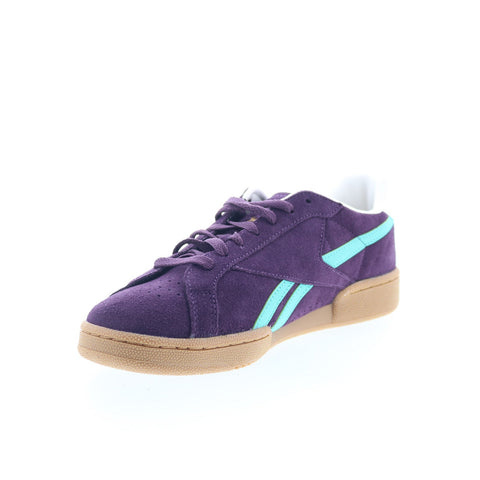 Reebok Club C Grounds UK Mens Purple Suede Lace Up Lifestyle Sneakers Shoes