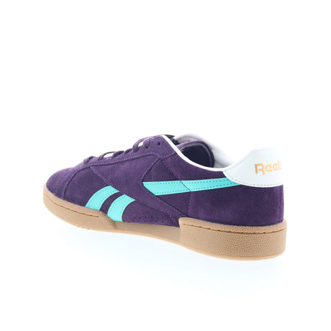 Reebok Club C Grounds UK Mens Purple Suede Lace Up Lifestyle Sneakers Shoes