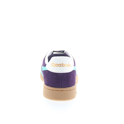 Reebok Club C Grounds UK Mens Purple Suede Lace Up Lifestyle Sneakers Shoes