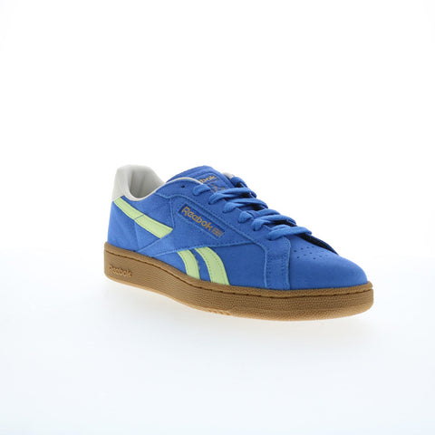 Reebok Club C Grounds Uk Mens Blue Suede Lace Up Lifestyle Sneakers Shoes