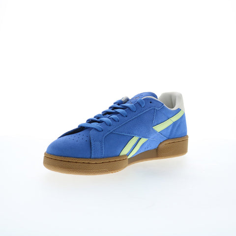 Reebok Club C Grounds Uk Mens Blue Suede Lace Up Lifestyle Sneakers Shoes