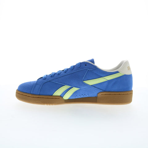 Reebok Club C Grounds Uk Mens Blue Suede Lace Up Lifestyle Sneakers Shoes