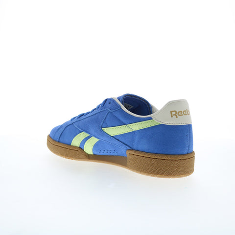 Reebok Club C Grounds Uk Mens Blue Suede Lace Up Lifestyle Sneakers Shoes
