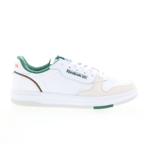 Reebok Phase Court Mens White Suede Lace Up Lifestyle Sneakers Shoes