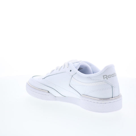 Reebok Club C 85 Womens White Leather Lace Up Lifestyle Sneakers Shoes