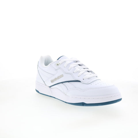 Reebok BB 4000 II Mens White Leather Lace Up Lifestyle Sneakers Shoes