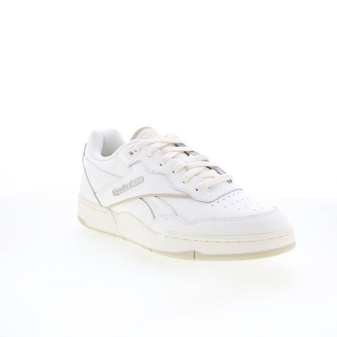 Reebok BB 4000 II Mens Beige Leather Lace Up Lifestyle Sneakers Shoes