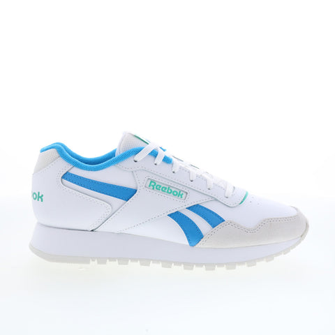 Reebok Glide Womens White Leather Lace Up Lifestyle Sneakers Shoes
