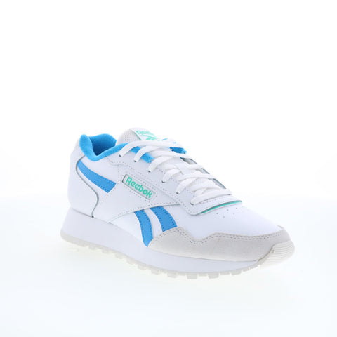 Reebok Glide Womens White Leather Lace Up Lifestyle Sneakers Shoes