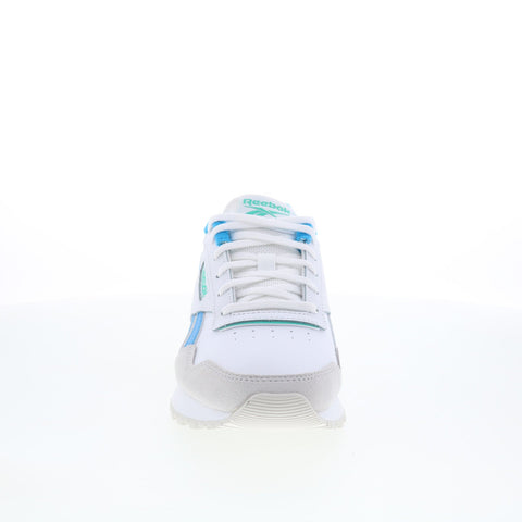 Reebok Glide Womens White Leather Lace Up Lifestyle Sneakers Shoes