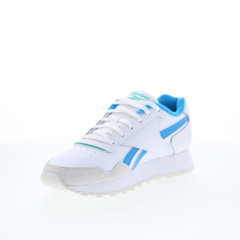 Reebok Glide Womens White Leather Lace Up Lifestyle Sneakers Shoes
