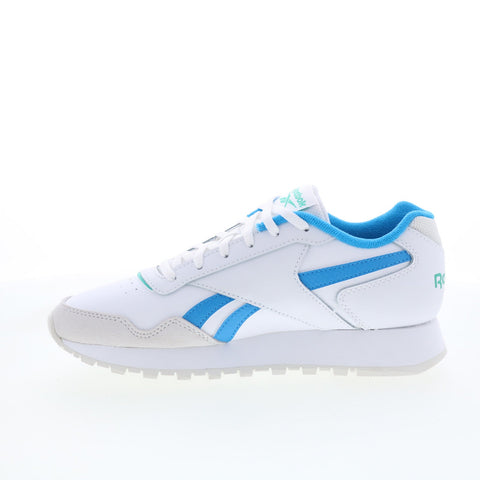 Reebok Glide Womens White Leather Lace Up Lifestyle Sneakers Shoes