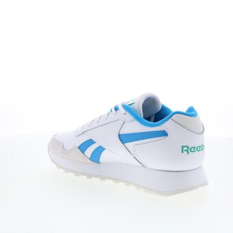 Reebok Glide Womens White Leather Lace Up Lifestyle Sneakers Shoes