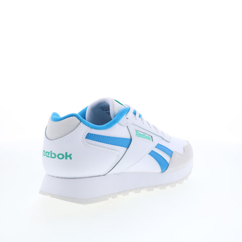 Reebok Glide Womens White Leather Lace Up Lifestyle Sneakers Shoes