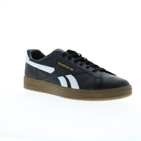 Reebok Club C Grounds UK Mens Black Leather Lifestyle Sneakers Shoes