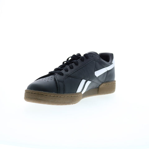 Reebok Club C Grounds UK Mens Black Leather Lifestyle Sneakers Shoes