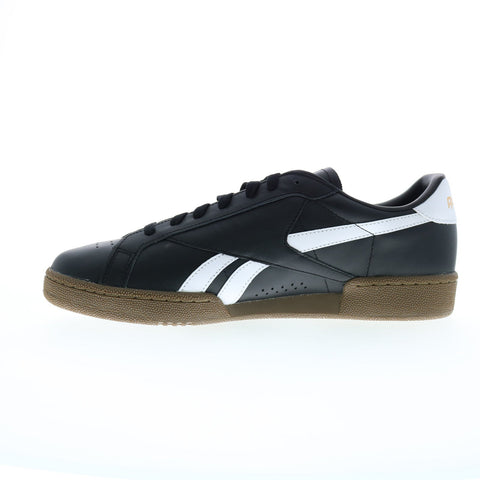 Reebok Club C Grounds UK Mens Black Leather Lifestyle Sneakers Shoes