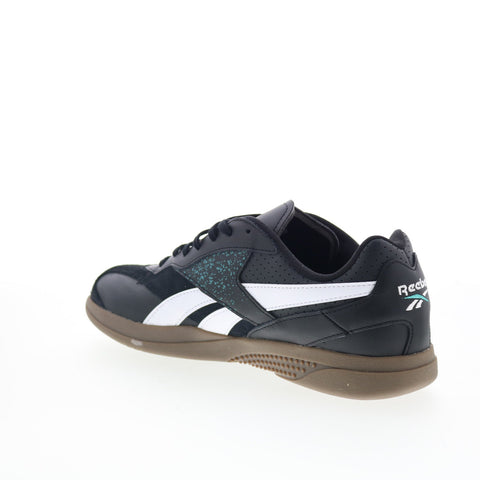 Reebok Hammer Street Mens Black Leather Lace Up Lifestyle Sneakers Shoes
