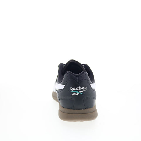 Reebok Hammer Street Mens Black Leather Lace Up Lifestyle Sneakers Shoes