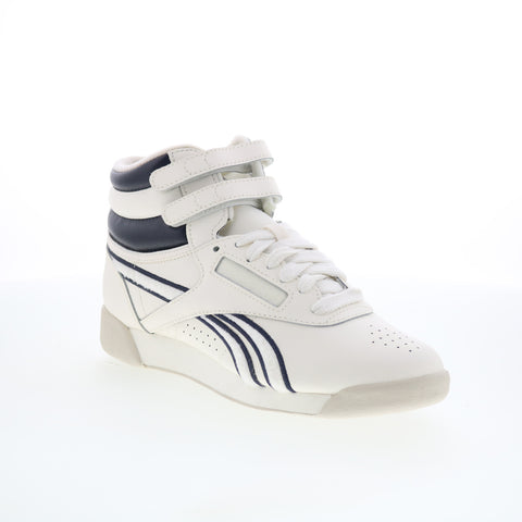 Reebok X SI Freestyle HI Womens White Leather Lifestyle Sneakers Shoes