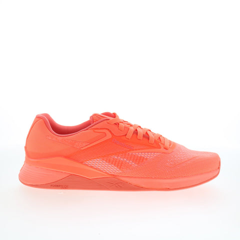 Reebok Nano X4 Mens Orange Mesh Lace Up Athletic Cross Training Shoes