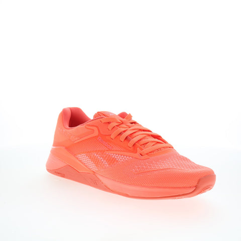 Reebok Nano X4 Mens Orange Mesh Lace Up Athletic Cross Training Shoes
