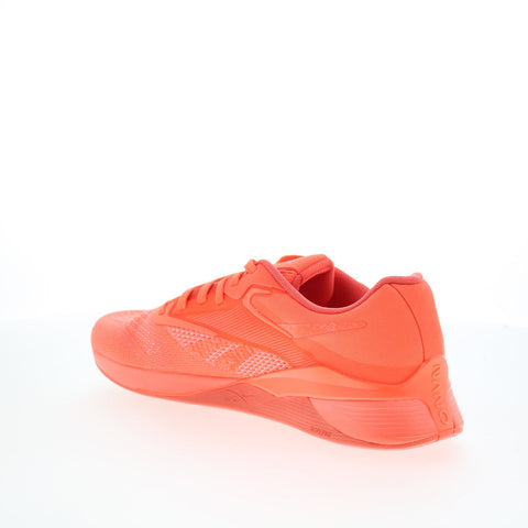 Reebok Nano X4 Mens Orange Mesh Lace Up Athletic Cross Training Shoes