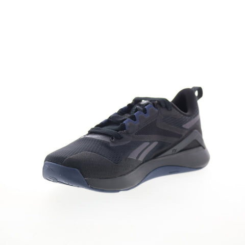 Reebok Nanoflex TR 2 Mens Black Mesh Lace Up Athletic Cross Training Shoes