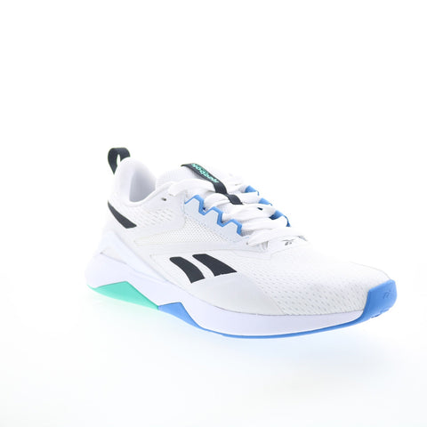 Reebok Nanoflex TR 2 Mens White Mesh Lace Up Athletic Cross Training Shoes