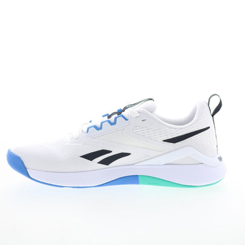 Reebok Nanoflex TR 2 Mens White Mesh Lace Up Athletic Cross Training Shoes